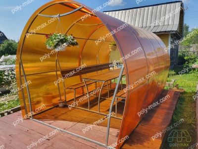 Беседка Комфорт Плюс каркас 234х420см, высота 214 см, с местом под мангал