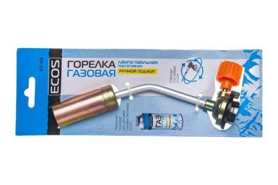 Горелка газовая ECOS GT‑03 портативная цанговая 2.9 кВт 190×39×67 мм