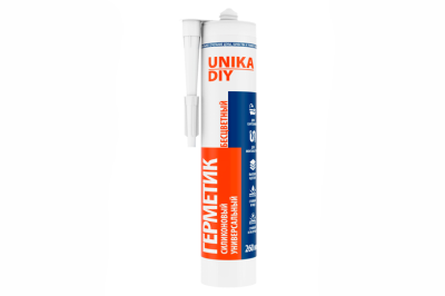 Герметик силиконовый универсальный UNIKA DIY, прозрачный, (260мл), (1/24)